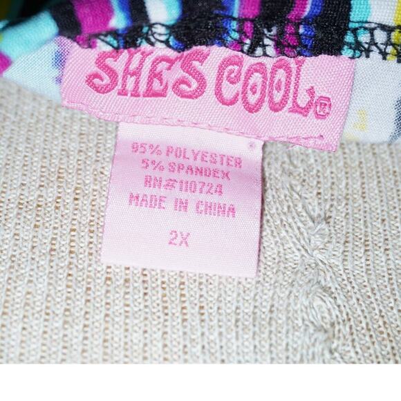 She’s Cool Multicolor Paisley & Stripe Print Sundress – Size 2X - Picture 6 of 6